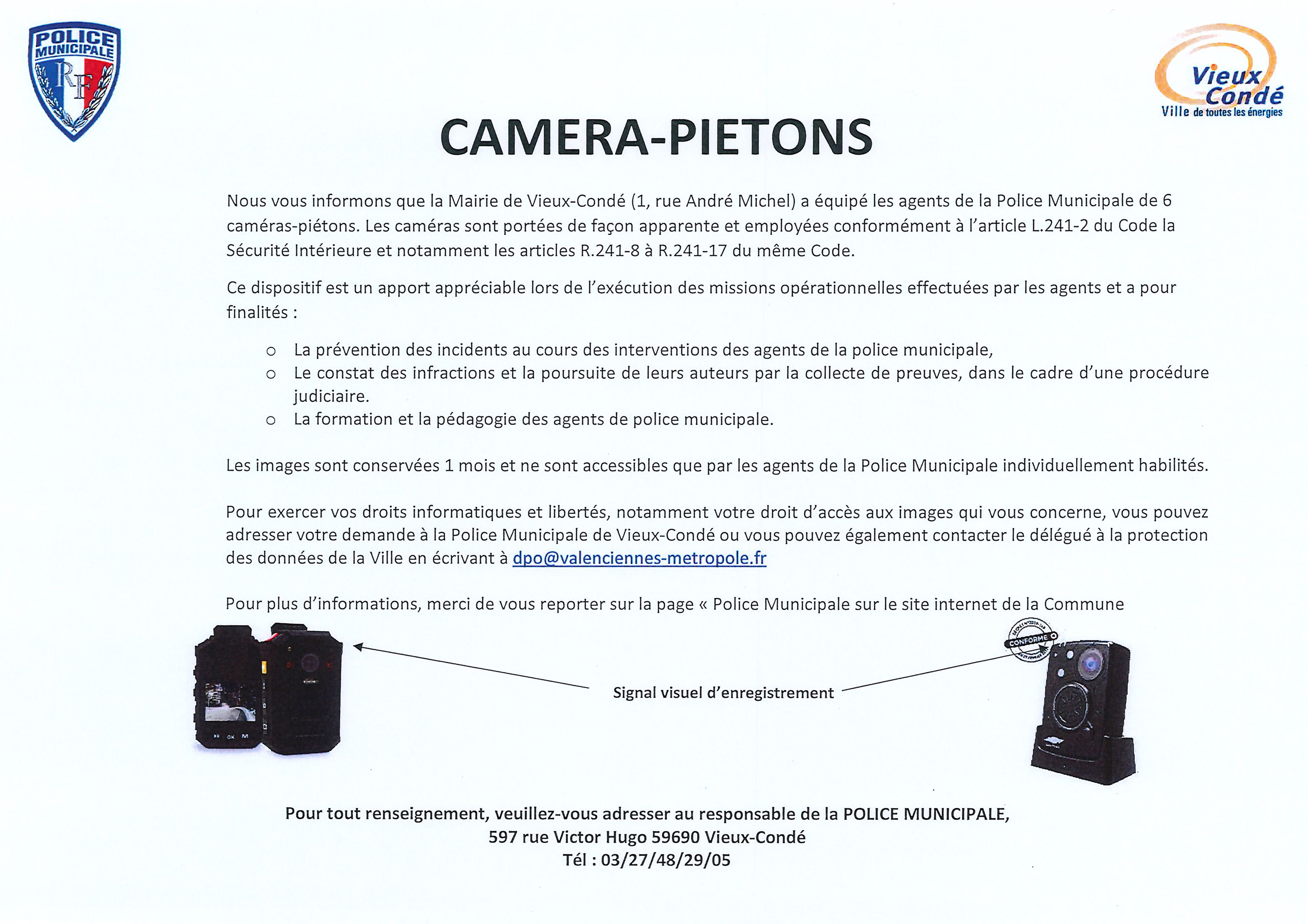 cameras pietons